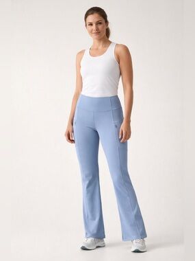 Athleta Rainier Bootcut Flare Pants Light Blue High Rise Performance Leggings